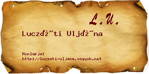 Luczáti Uljána névjegykártya